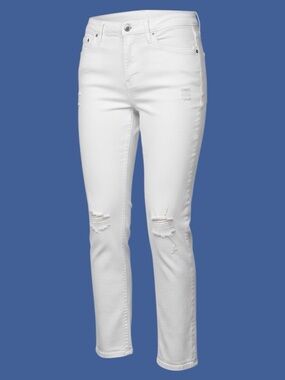 NWOT Candace Cameron Bure White Denim Distressed Jeans Size 10